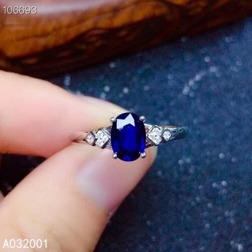KJJEAXCMY fine jewelry natural sapphire 925 sterling silver new adjustable gemstone women ring support test popular lovely