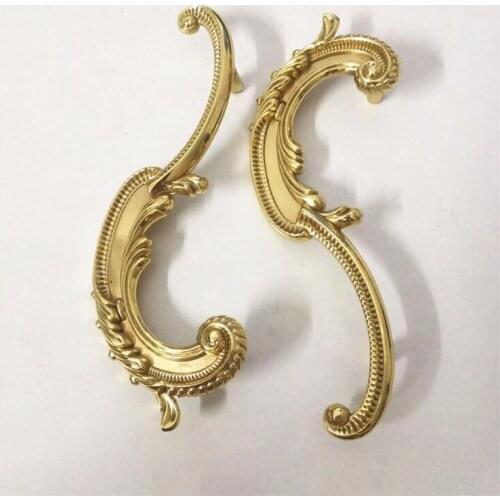 1pc European-style Brass Forged Double Hole Handle Drawer Furniture Handle Knobs Wardrobe Wine Cabinet Bookcase Handle Pulls