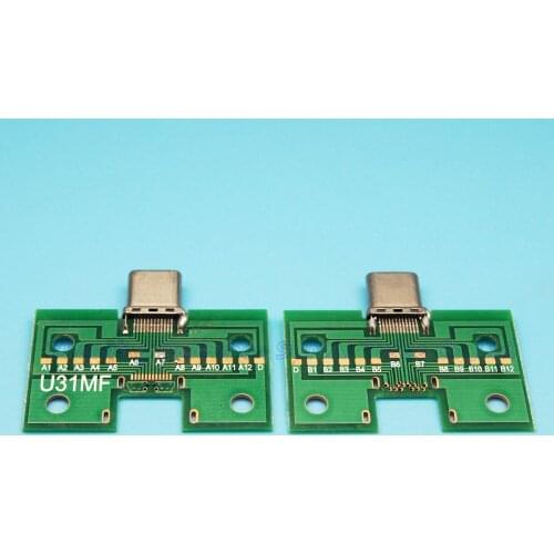 10pcs USB3.1 TYPE C connector male plug test board PCB SIZE:35*22*0.8MM