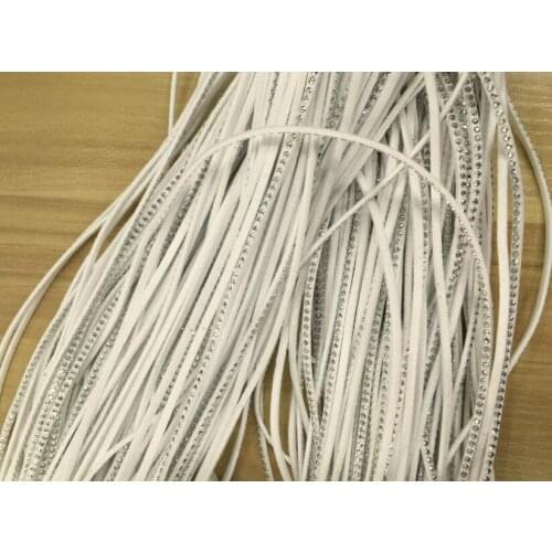 100m 3mm White Studded Faux Suede Leather Cord Silver Studs Faux Leather String Jewelry Findings|Microfiber Craft Supplies