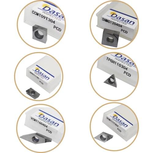 50pcs DCMT070204 CCMT DCMT SNMG VCMT APKT PCD CBN Turning Inserts Diamond Tool High Hardness Cutter Blade for CNC Lathe Machine