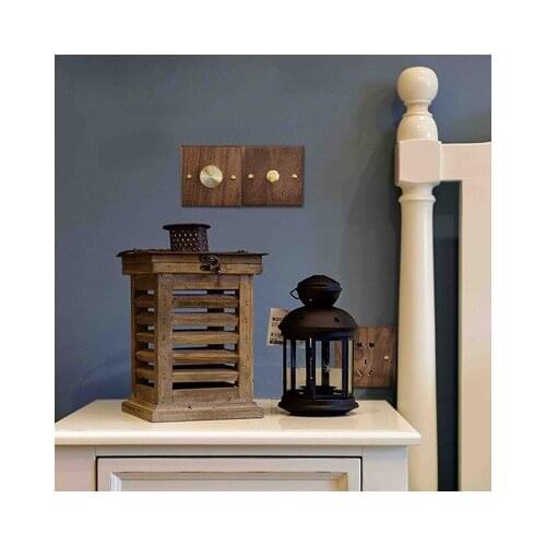 86 Type Solid Wood Switch Socket Panel Retro Copper Lever Wall Wooden Handmade Jewelry Light Switch 10A 110V- 220V