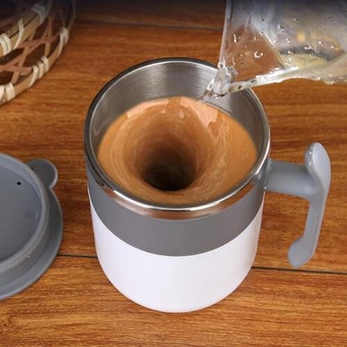 350ML Automatic Self Stirring Mug Coffee Milk Fruits Mixing Cup Electric Stainless Steel Lazy Rotating Mug Magnetic Stirring Cup
