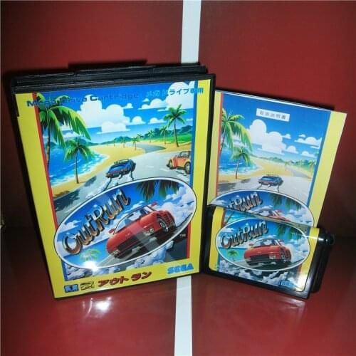 Outrun Japan Cover with Box and Manual for MD MegaDrive Genesis Video Game Console 16 bit MD card