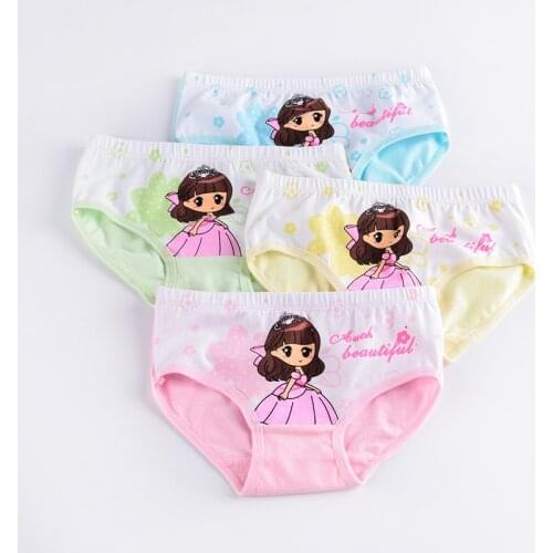 Kids Girls Panties Cute Cotton Underwear Children Soft Triangle Underpants Sweet Comfortable Briefs