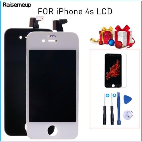 AAAA Display For iPhone 4S LCD Screen for 4s A1431 A1387 Touch Digitizer Assembly pantalla Replacement with Tempered film+Tools