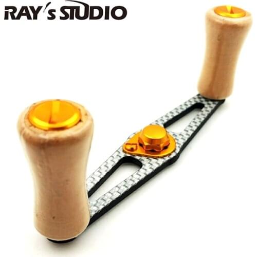 DIY straight carbon fishing reel crank + cork knobs,free shipping