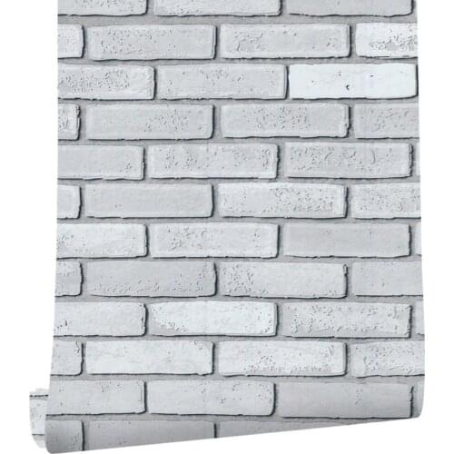 Home Decor 3D Wallpaper PVC White Brick Wall Stickers Paper Self-Adhesive Furniture Bathroom Living Room Kitchen Wallpaper