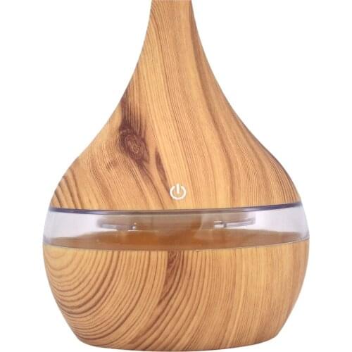 Electric Humidifier Essential Aroma Oil Diffuser Ultrasonic Wood Grain Air Humidifier Usb Mini Mist Maker Led Light#dg4