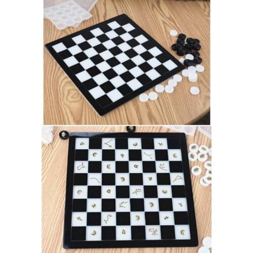 T84A International Chess Checkerboard Casting Silicone Mould DIY Crafts Polymer Clay Making Tool Crystal Epoxy Resin Mold