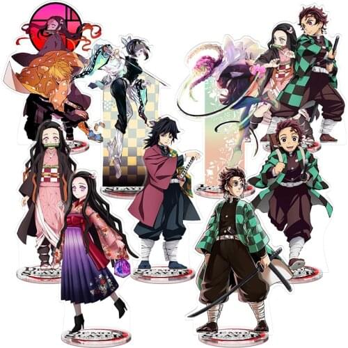 Demon Slayer Kimetsu no Yaiba Acrylic Stand Model Doll Tanjirou Nezuko Zenitsu Inosuke Shinobu Giyuu Kanao Figure Toy 20cm