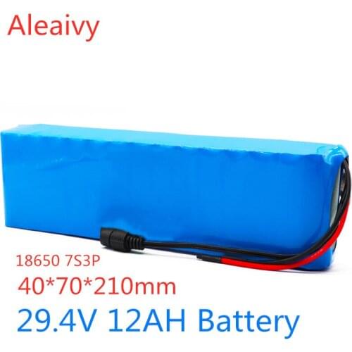 24V Battery 7S3P 29.4V 12Ah Li-ion Battery Pack with 20A Balanced BMS for Electric Bicycle Scooter Power Wheelchair no Charger