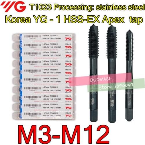 M3 M4 M5 M6 M7 M8 M10 M12 Korea YG - 1 T1023 HSS-EX Apex tap T1023 Processing: stainless steel Free shipping