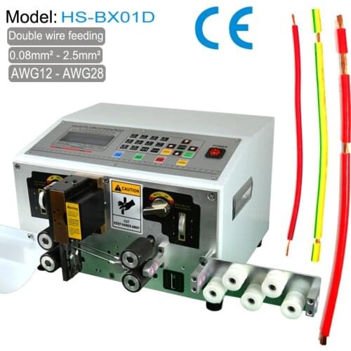 Wire Stripping Machine Double Feeding Cable Cutting and Peeling Machine from 0.1 to 2.5mm2 with Carbide Blade