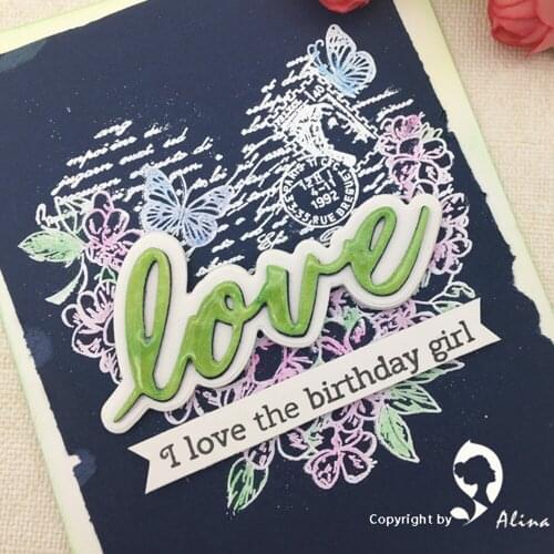 AlinaCraft METAL CUTTING DIES cut words love outline shadow alphabet Scrapbook paper craft card album punch stencil art cutter
