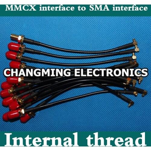 MMCX interface to SMA interface internal hole male thread GPS GSM high-frequency adapter cable RG174 navigation dedicated 10PCS