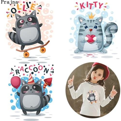 DIY Cartoon Cute Stickers On Garment Dog Unicorn Iron On Heat Transfer For Clothing Animals Vinyl Thermal Transfer Applique