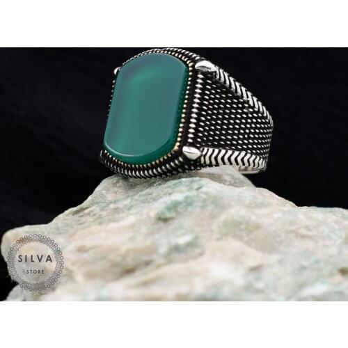 Original Sterling 925 Silver Mens ring With Agate Aqeeq. Mens Jewelry All Sizes Are Available