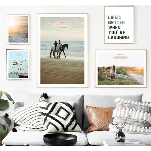 Nordic Home Decoration Living Room Bedroom Art Wall Printing Poster Modern Simple Sea View Beach Picture Fresh Canvas Painting