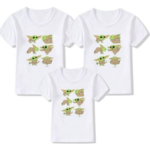 2021 New Harajuku Baby Yoda Mandalorian Printed Unisex T-shirt Casual Tee Tops Summer Tshirt Family Look Outfits