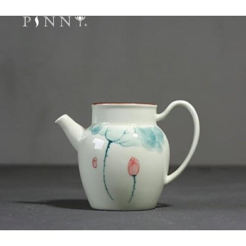 PINNY 200ml Hand Painted Porcelain Lotus Cha Hai Ceramic Chinese Kung Fu Tea Separator Pigmented Drinkware