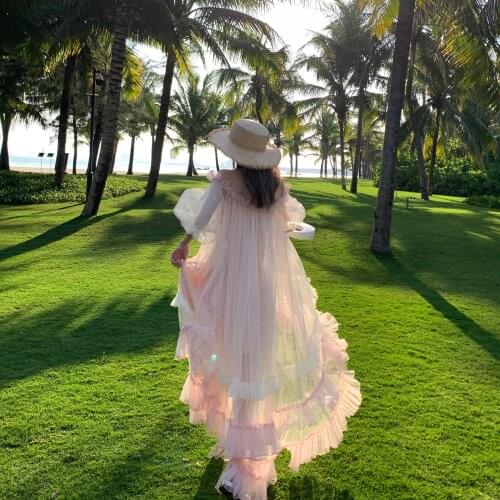 One shoulder dress womens summer new super fairy sweet holiday Dress 0409