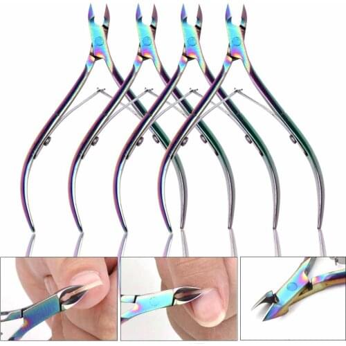Professional Toenail Toe Nail Art Cuticle Nipper Rainbow Clipper Scissor Dead Skin Remover Edge Cutter Manicure Nails Tool
