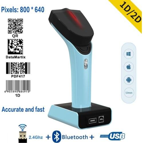 NETUM Bluetooth and 2.4G Wireless 1D 2D Barcode Scanner Wired QR Reader Data Matrix PDF417 IOS Android Windows High Quality