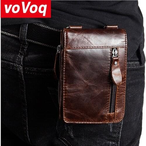 Genuine Leather Belt Bag Small Phone Bags Mens Belt Bags Diagonal Cross Leather Waist Packs Mens Bag Fashion Small Waist Packs