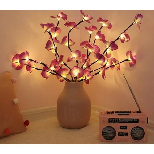 LED Willow Branch Lamp Rose Simulation Orchid Branch Lights Tall Vase Filler Willow Twig Lighted Branch For Home Decoration