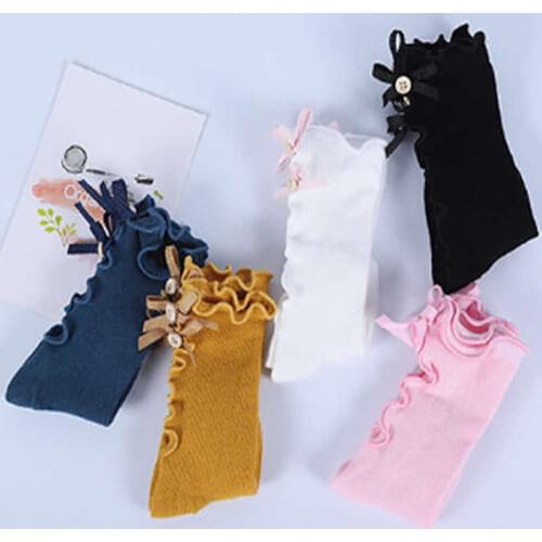 The spring autumn period 2019 cotton socks children agaric bowknot baby girl socks knee high bowket