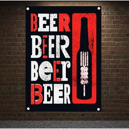 Beer Vintage Style Grunge Posters Banners Wall Hanging Ornaments Skull Tattoo Art Flags Wall Decoration Wall Sticker Tapestry