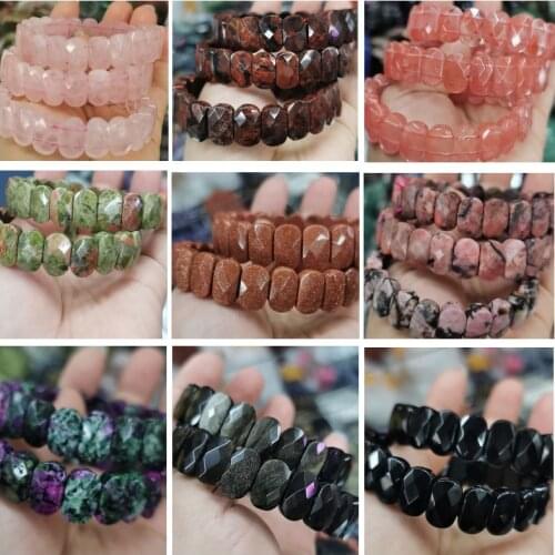 Fluorite Sodalite Crystal Quartz stone beads bracelet natural gemstone bangle charming DIY jewelry for woman for gift wholesale