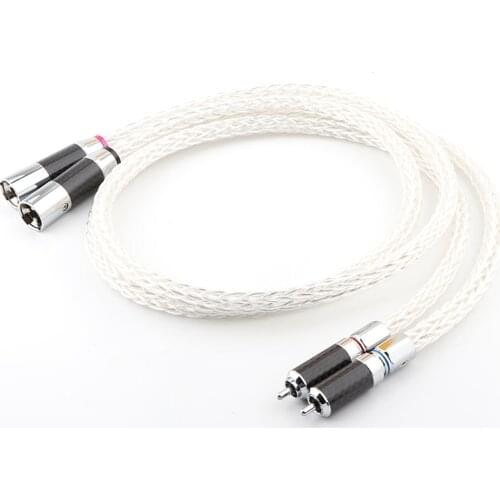 1 Pair Hifi 8AG Twist Cable OCC Silver plated XLR Audio cable Balance cable RCA Male to XLR Male/Female Connector Audio Cable