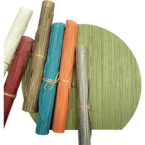 2pcs 35x31cm Half Round Placemats PVC Tablewares Mats Heat Resistant Dish Pads Table Decoration Collection