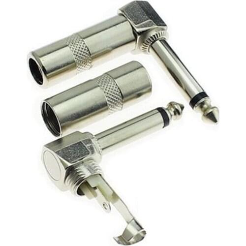 10pcs 1/4" 6.35 mm Mono TS Audio Plug Male Tip Sleeve Wire Solder 6.5 Amplifier Microphone Plug 6.35 Guitar Sophomore Core Elbow