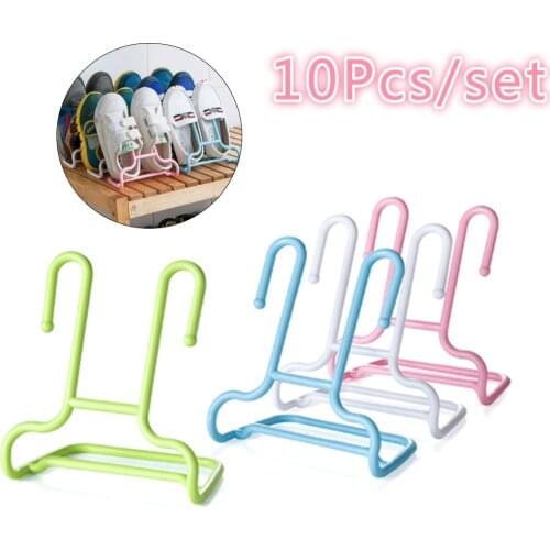 10PCS Shoes Rack Organizer Cabinet Shoe Drying Racks Set Stand Shelf Children Kids Shoes Storage Wardrobe Organizer Plastic