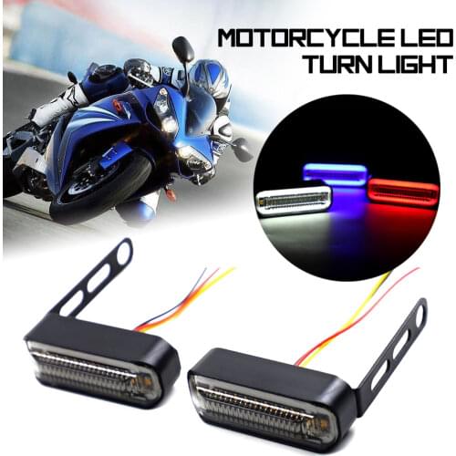 2Pcs Motorcycle LED DRL Flowing Turn Signal Light Stop Signals Water Flasher 2 in 1 Blinker Tail Brake Lamp