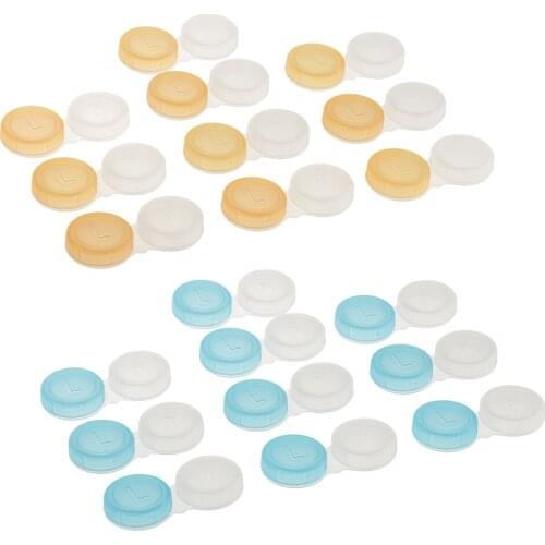 20 Pieces R and L Sigh Contact Lens Soaking Boxes, Durable Plastic Material, Travel Pocket Small Size