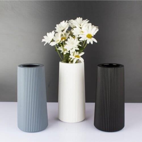 3 pcs good quality shatterproof plastic vase gray black white decorative flower decoration home table accessories 20 cm desensiz simple elegant