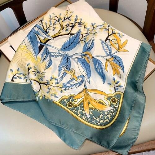 70cm Fashion Women Hair 2021 silk Scarf Shawl Wrap Headband Hijab suqare girl Scarves Pashmina Bandana Brand Female Foulard