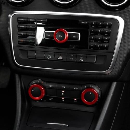 Car styling For Mercedes Benz A B C E Class GLK GLA CLA GLE ML GL AMG Air Conditioning volume knob decoration cover sticker