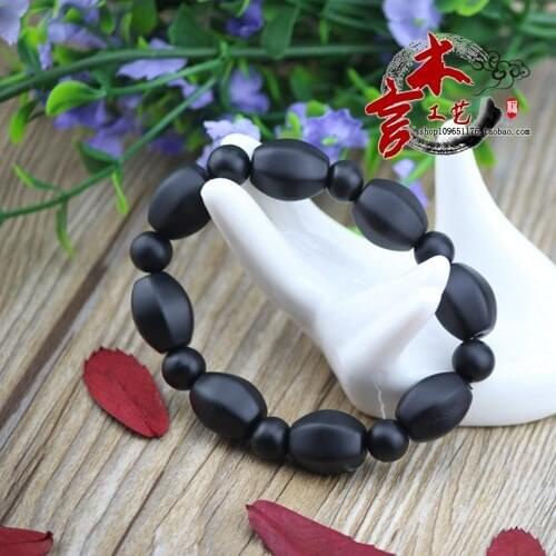 3A Grade Energy Bian Stone Bracelet / Black stone needle Gift for Successful Man/ Healthy Christmas Gift Pray Beads 13mm free