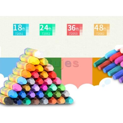 Deli 18/24/36/48 colors Oil Painting Stick Candy Color Crayon Child Safety Non-Toxic Pastel Not sticky