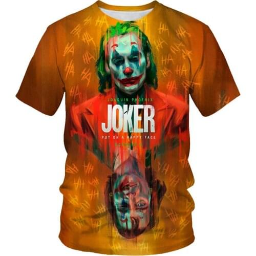 2021New t-shirt mens hip-hop clown print short-sleeved mens t-shirt soft material milk silk fabric men and women clothing