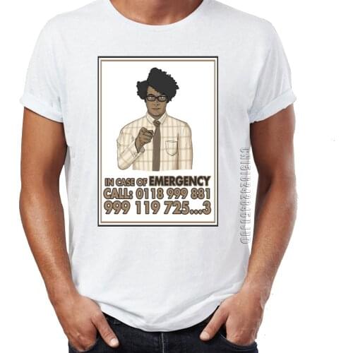 Mens T Shirt The It Crowd In Case of Emergency Funny Artwork Printing Tshirt For Male Graphic Tops & Tees O-Neck Camiseta