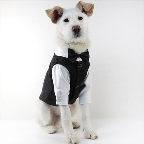 Pet Dog Costume Gentleman Suit Formal Coat/Vest Party Wedding Coat Jacket Clothes For Dogs Cat Tuxedo Clothing