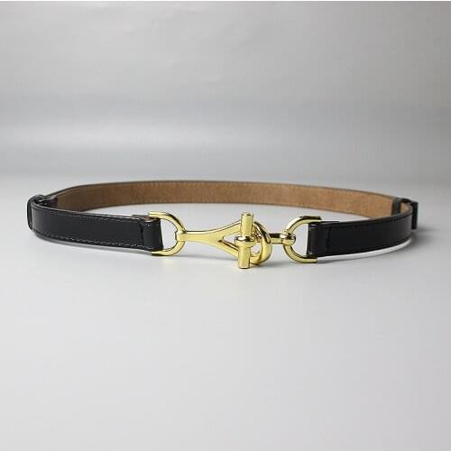 Suit thin belt lady versatile decorative coat waist small belt black dress leather belt