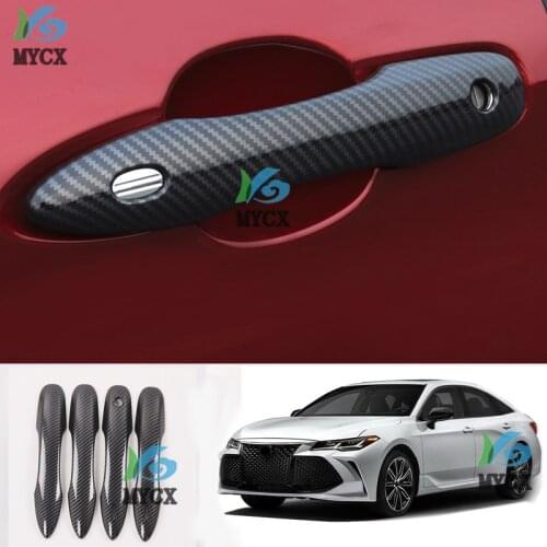 4PCS For Toyota Avalon 2019 2020 ABS carbon fiber door handle cover exterior accessories
