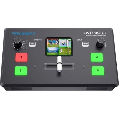 FEELWORLD LIVEPRO L1 V1 Multi-Format Video Mixer Switcher 4 x HDMI Inputs USB 3.0 Multi Camera Production Real Time Live Streami